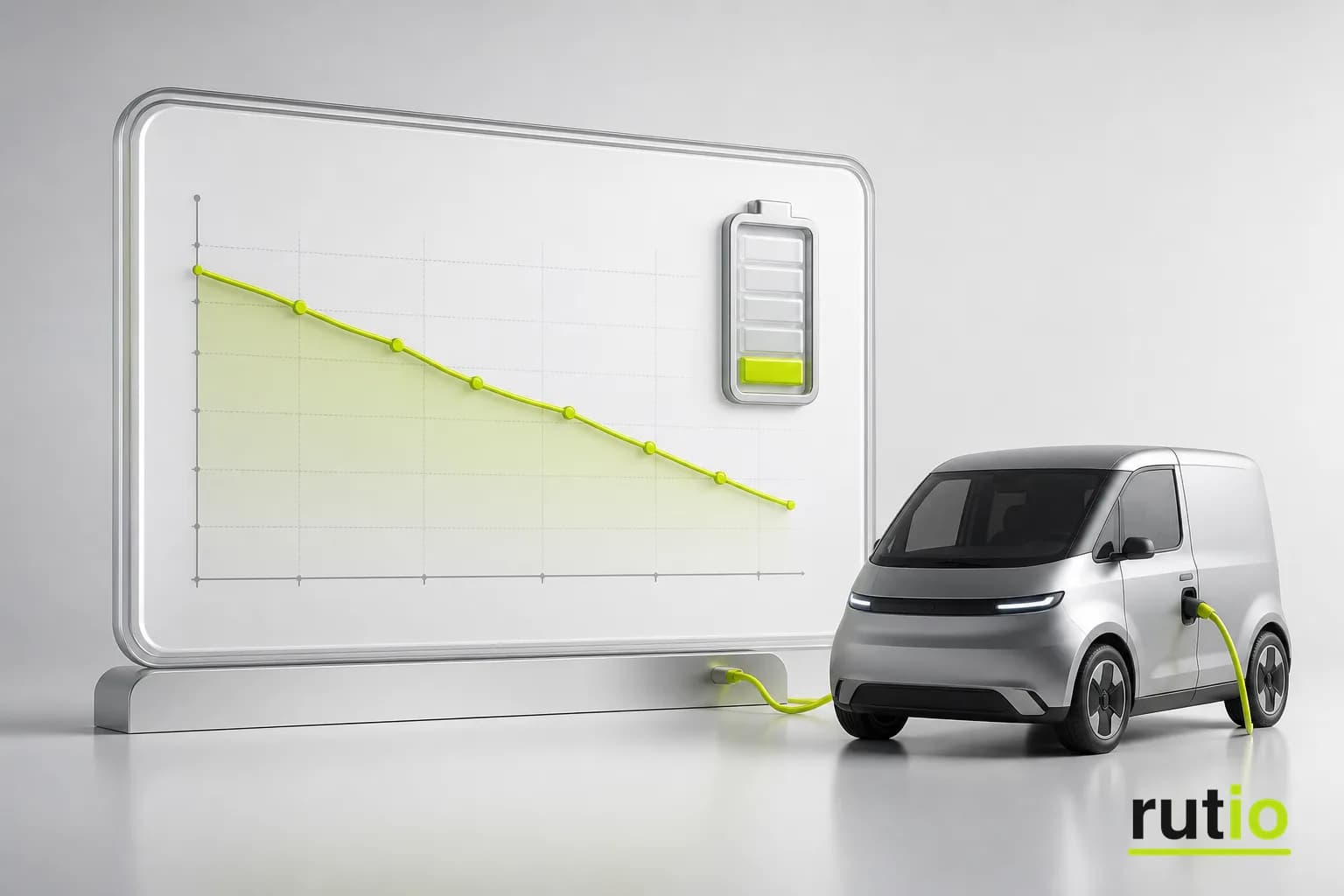 Estado de salud de la batería de cada eléctrico seguido por Rutio