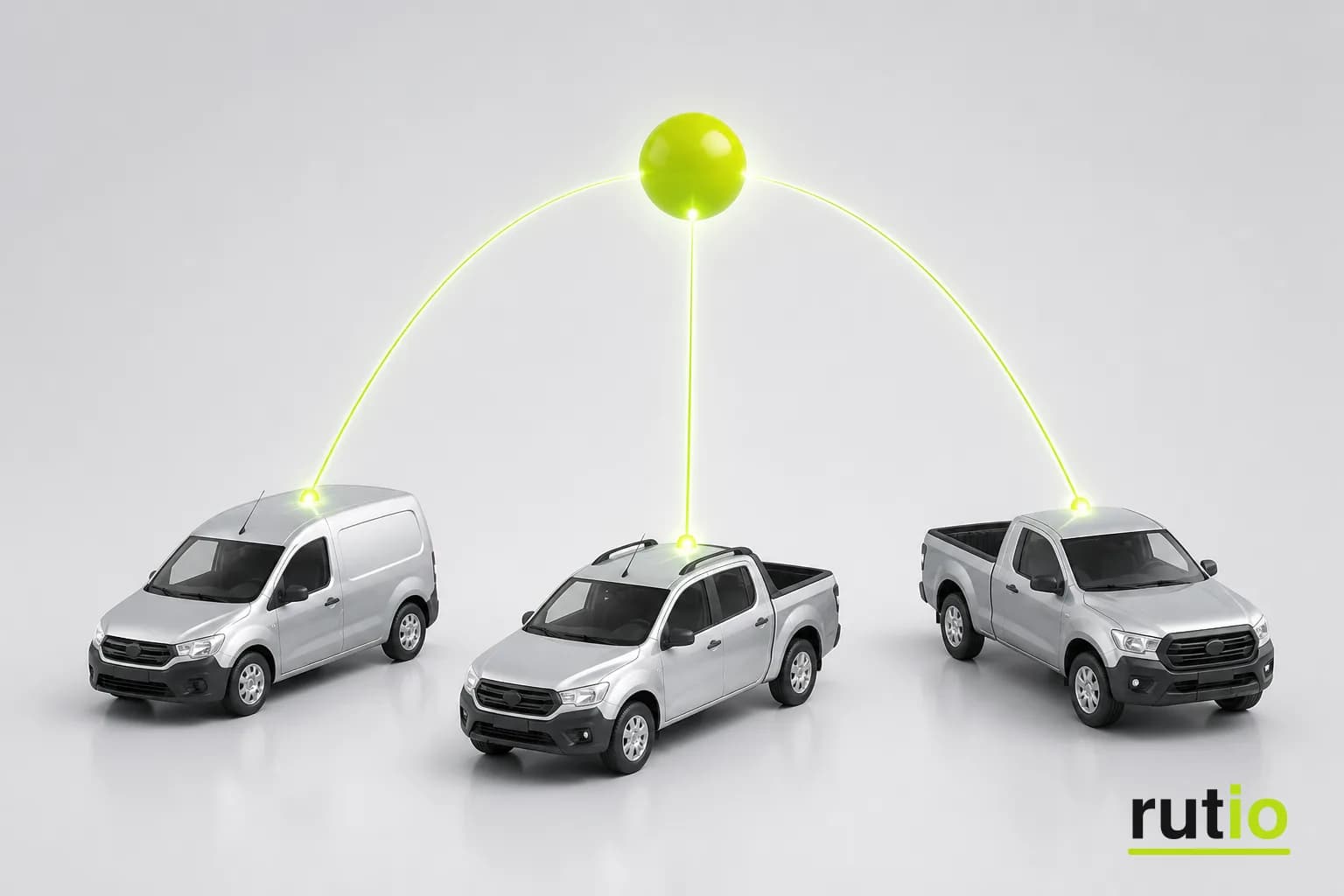 Tres camionetas monitoreadas por Rutio con el mismo sistema que una flota grande