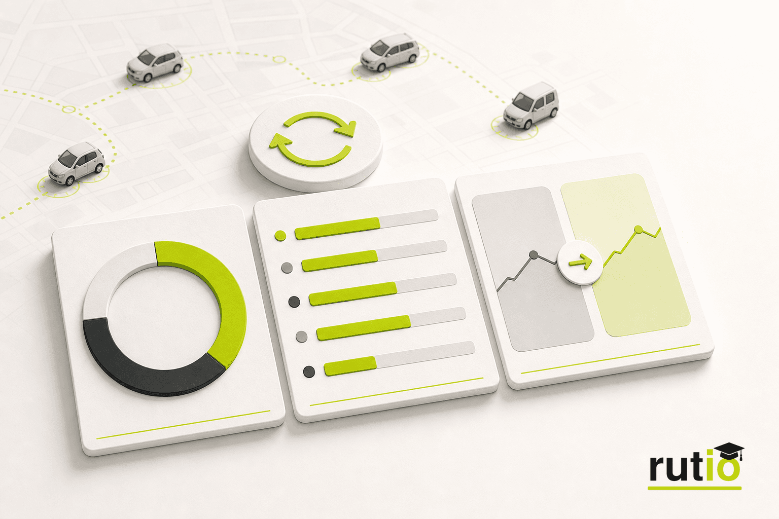Score, KPIs y comparación de período dentro de un boletín de flota