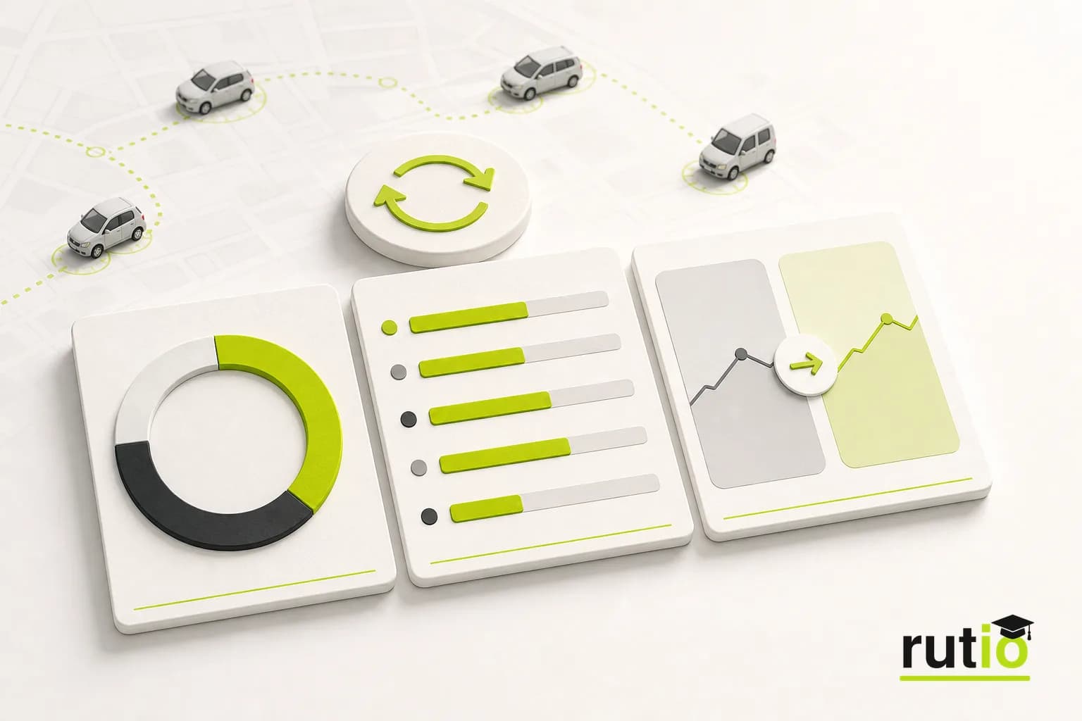 Score, KPIs y comparación de período dentro de un boletín de flota