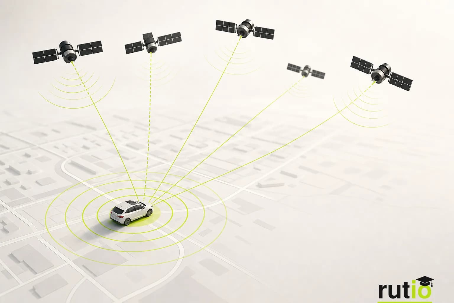 GNSS calculando posición vehicular con señales de varias constelaciones satelitales