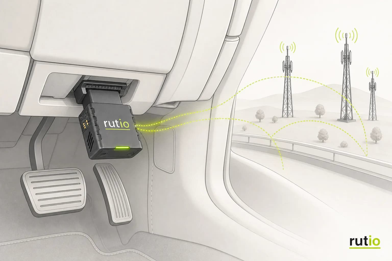 Dispositivo GPS OBD2 de Rutio con SIM multioperador incluida de fábrica