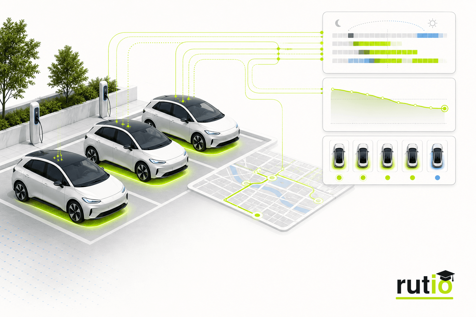 Planificación de carga y monitoreo de batería para una flota eléctrica liviana