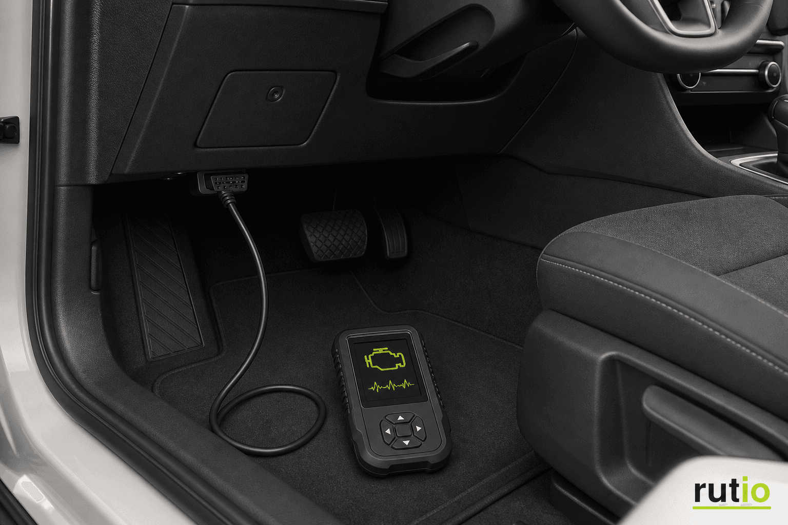 Escáner OBD2 de taller realizando un diagnóstico local del vehículo