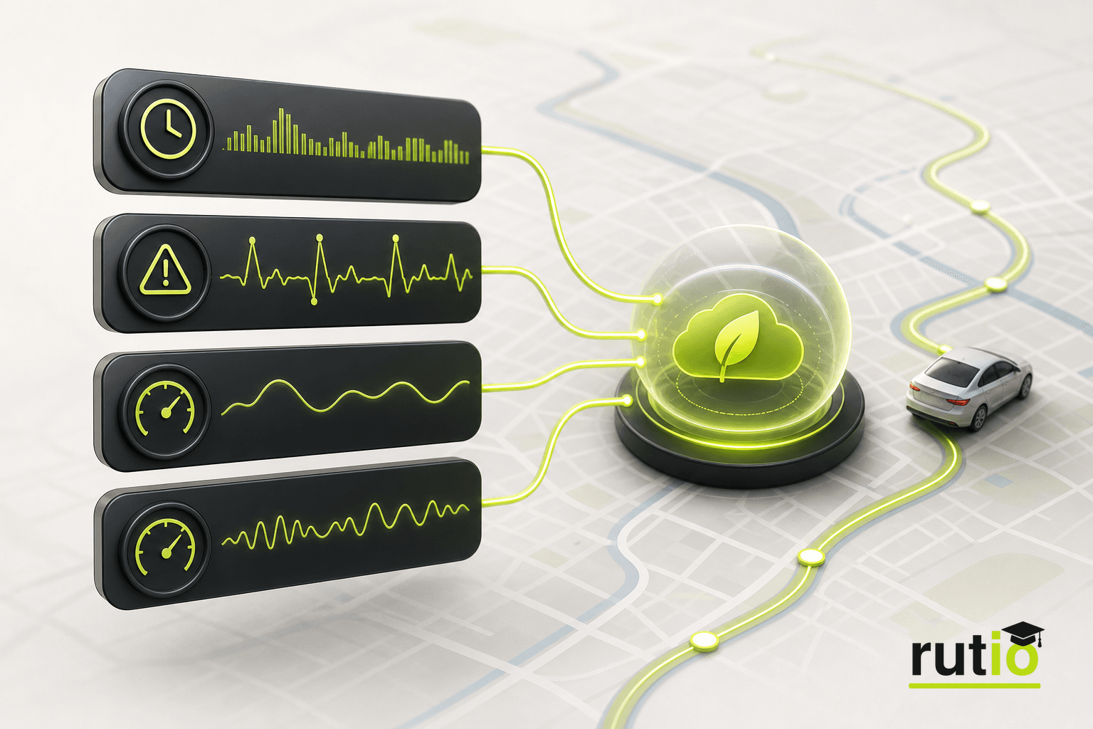 Telemetría OBD2 midiendo ralentí, maniobras, velocidad y RPM asociados a emisiones evitables