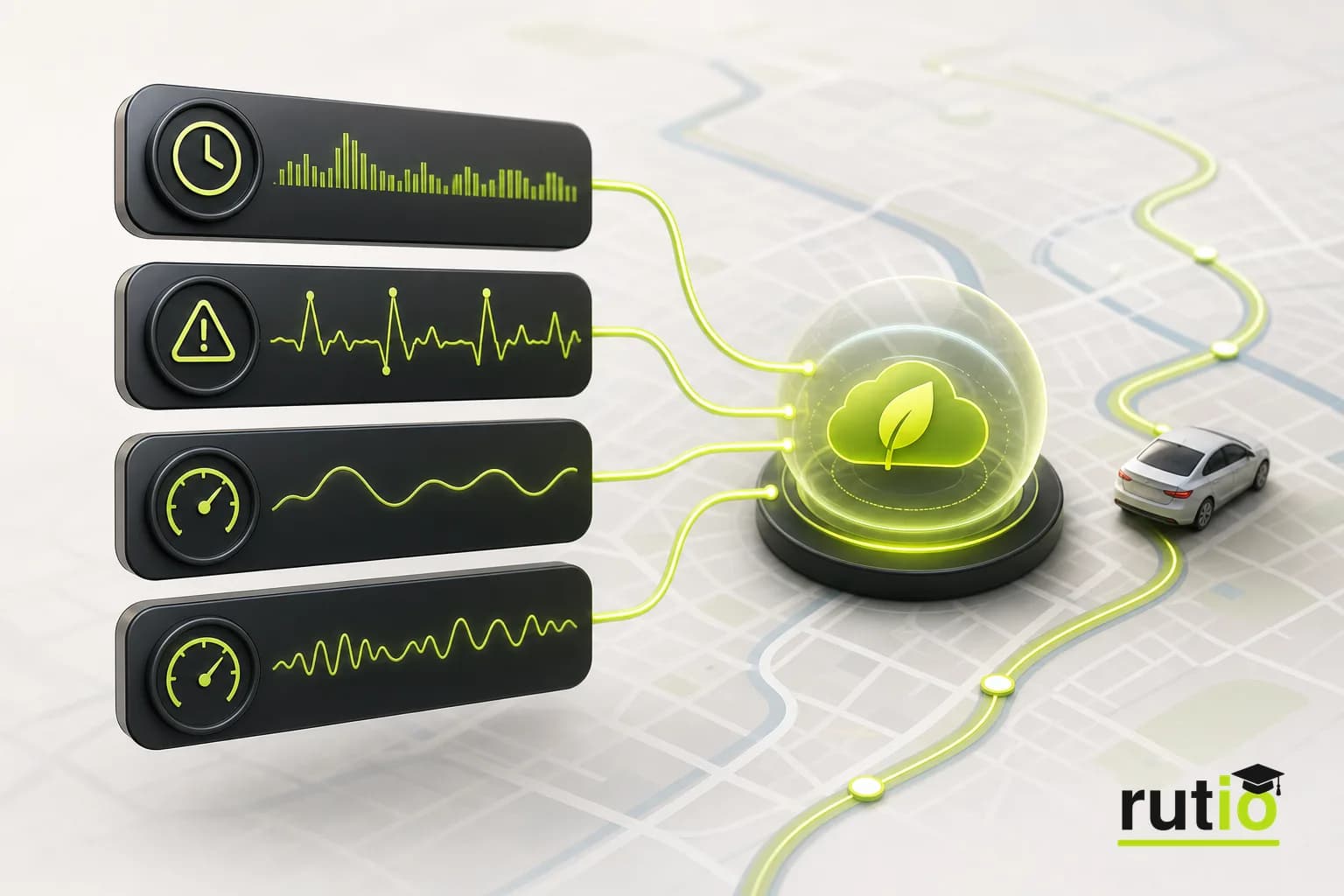 Telemetría OBD2 midiendo ralentí, maniobras, velocidad y RPM asociados a emisiones evitables