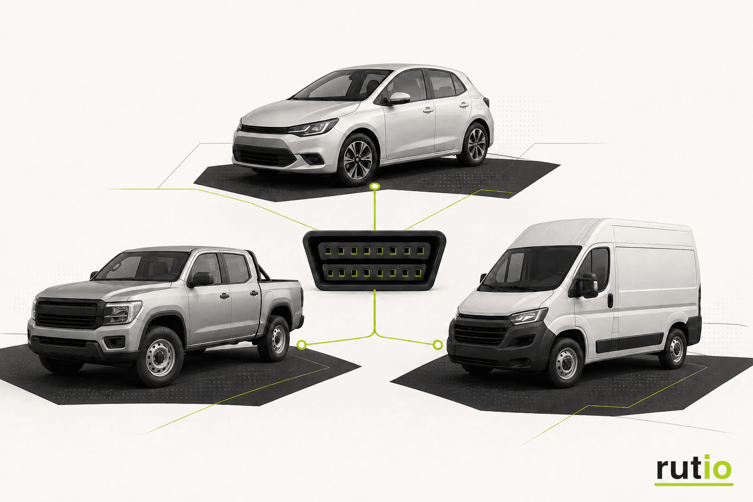 Auto, camioneta y utilitario liviano conectados mediante el estándar OBD2