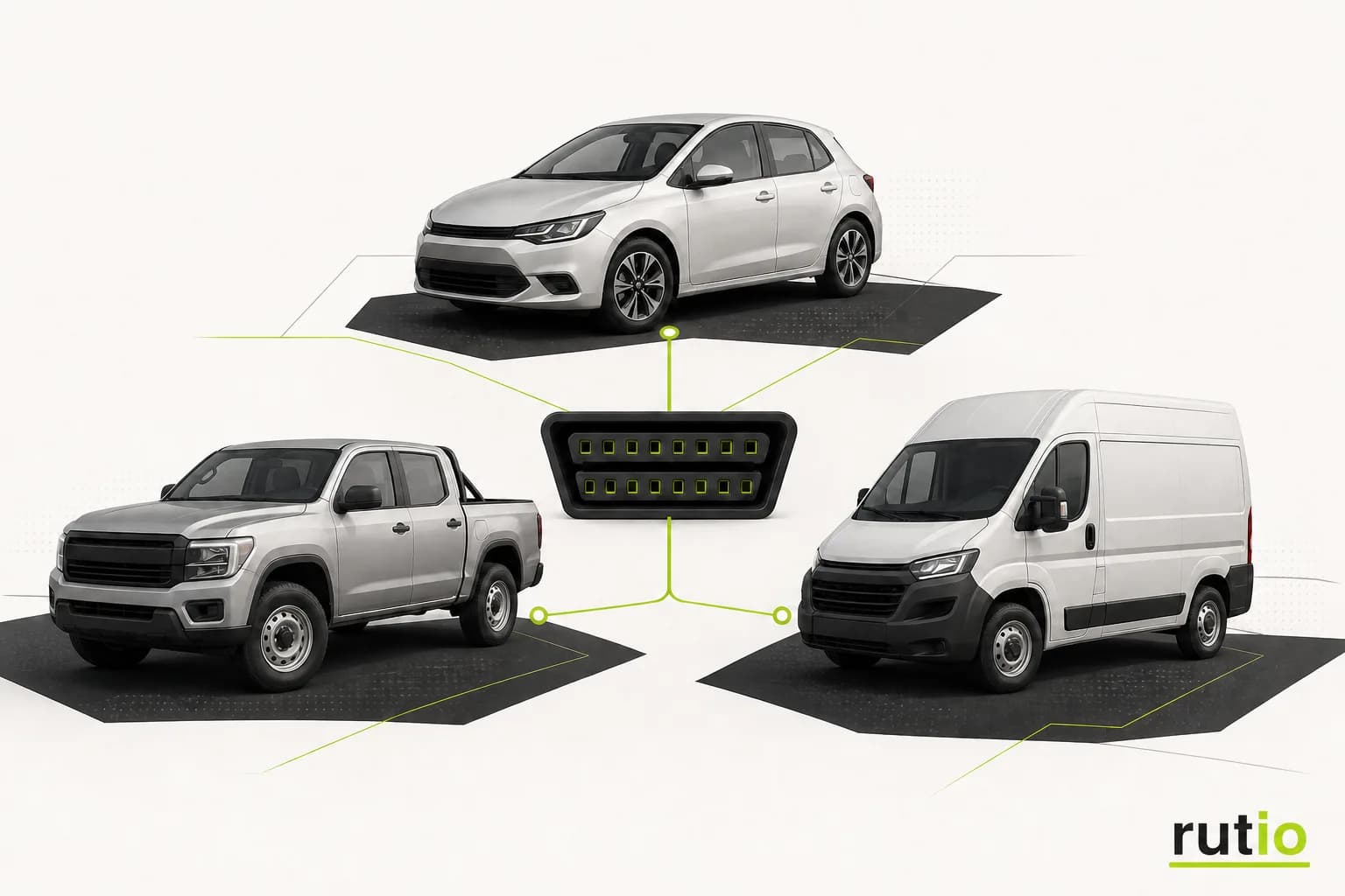 Auto, camioneta y utilitario liviano conectados mediante el estándar OBD2